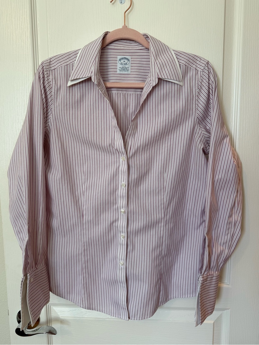 Brooks Brothers Stripe Non-Iron Stretch Button-Down Shirt w/Classic Cuffs